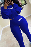 Casual rib and stripe embroidery sports suit MN8320