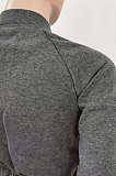 Casual Polyester Fleece Long Sleeve Zipper Pure Color Sets  KSN8041