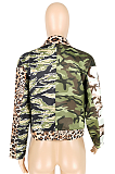 Casual Modest Simplee Camo Long Sleeve Lapel Neck Utility Blouse YYZ640