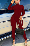 Casual pit strip with bare back spliced solid color jumpsuit SMY8046