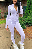 Casual Sexy Simplee Long Sleeve Deep V Neck Bodycon Jumpsuit ALS215
