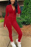 Casual Sexy Simplee Long Sleeve Deep V Neck Bodycon Jumpsuit ALS215