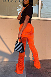 Casual solid-color lantern trouser leg versatile pleated trousers JLX6877