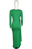 Sexy Long Sleeve Round Neck Ruffle Long Dress QY0509