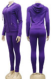 Casual Polyester Long Sleeve Hoodie Collect Waist Shape Long Pants Two-Piece YZ2121