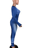 Sporty Polyester High Waist Long Pants Sets WA7083