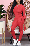 Casual Sexy Simplee Long Sleeve Round Neck Bodycon Jumpsuit L0319