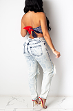 Casual and personalized printed jeans LY5882
