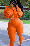 Casual Sporty Simplee Long Sleeve Round Neck Self Belted Pants Sets SH7221