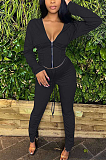 Modest Sexy Simplee Long Sleeve Deep V Neck Shirred Detail Hoodie Sets HHM6347