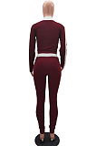 Casual Sporty Simplee Long Sleeve Contrast Panel Long Pants Sets HHM6343