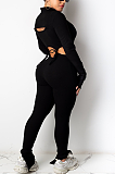 Modest Sexy Glamorous Long Sleeve Hollow Out Long Pants Sets CY1273