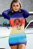 Street Polyester Round Neck Mid Waist  Leopard Pattern Set Head Dress LIN8822