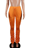 Polyester Multi-bag Trousers Street Casual Ruffle Sporty  Long Pants C3018