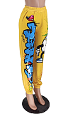 Casual Sporty Simplee Cartoon Graphic Sweat Pants HY5187