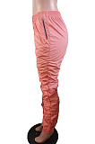 Casual Modest Simplee Elastic Waist Shirred Detail Long Pants PU8362