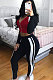 Casual Spliced Contrast Color Long Sleeve Zipper Sets Club Suit YR8007