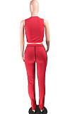 Sexy Sleeveless Bind Perspective Spliced Long Pants Sets  RZ1031