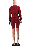 Fashion Casual Women's Clothing Pure Color Long Sleeve Ruffle Two-Piece  RZ1039