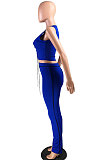 Sexy Sleeveless Bind Perspective Spliced Long Pants Sets  RZ1031