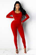 Sexy Pure Color Long Sleeve Two-piece Yoga Suit DR8045