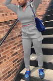 Casual Sporty Simplee Long Sleeve Lapel Neck Sweat Pants Sets RB3120