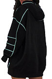 Long Sleeve Round Neck Printing Hooded  Hoodie Dress Loose AWL5816