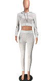 Pure Color Casual Fashion Hooded Sets Two-Piece  R8042