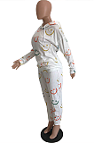 Casual Cotton Blend Pop Art Print Long Sleeve Hoodie Long Pants LJJ6026