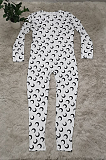 Casual Pop Art Print Long Sleeve Round Neck Unitard Jumpsuit YZ1009