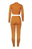Casual Simplee Long Sleeve Crop Top Long Pants Sets MD385