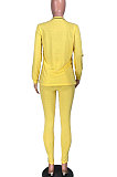 Pure Color Womenswear Two-Piece Club Fashion Casual Sets YR8033