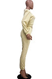Fashion Womenswear Casual Pure Color Fleece Three-Piece ATE5105