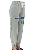 Street Polyester Cotton Blend Letter Long Pants NRS8008