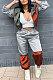 Sporty Polyester Long Sleeve Contrast Color Spliced Fashion Sports Wear Sets ATE5110