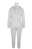 Casual Simplee Tweed Long Sleeve Hoodie Casual Jumpsuit QQM4133
