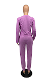 Casual Sporty Letter Half Sleeve Round Neck Hoodie Sweat Pants Sets HYM3512