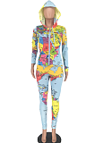 Printing Casual Sets Long Sleeve Hooded Two-Piece NRS80205