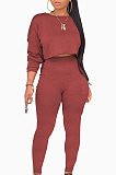 Modest Long Sleeve Round Neck Utility Blouse Long Pants Sets No Jewelry WY6622