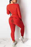 Casual Letter Long Sleeve Tee Top Long Pants Sets DR8060