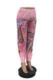 Casual Sporty Polyester Tie Dye Floral Long Pants LY5892