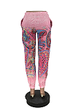 Casual Sporty Polyester Tie Dye Floral Long Pants LY5892