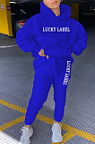 Casual Sporty Letter Long Sleeve Hoodie Sweat Pants Sets OMM1178