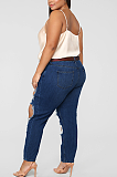 Modest Sexy Large Size Ripped High Waist Jeans SMR2330