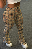 Casual Modest Contrast Panel Ruffle Long Pants ML7385