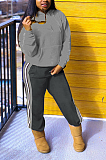 Casual Sporty Long Sleeve Spliced Hoodie Long Pants Sets AMM8287