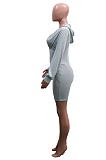 Casual Long Sleeve Lantern Sleeve Flat Pocket Shift Dress SN390014