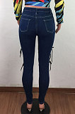 Fahion Eyelet Hole Bind Cultivate Oneself Sexy Jeans LA3228