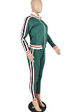 Autumn Winter Casual Sporty Two-Piece Long Sleeve Stripe Sets YYZ848