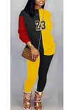 Casual Night Out Letter Spliced Tee Top Long Pants Sets K2059
